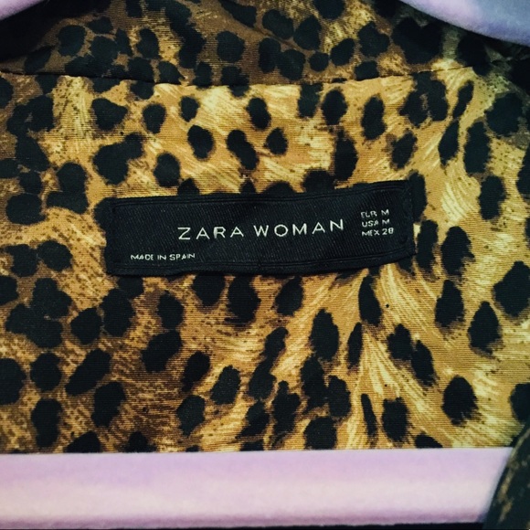 Zara Leopard Print Trench Coat rain/water repel fabric - Brown and Black - Picture 2 of 5